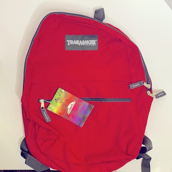 TrailMaker Classic | Red Canvas Adjustable Travel backpack Hiking Unisex Luggage - Picture 7 of 7